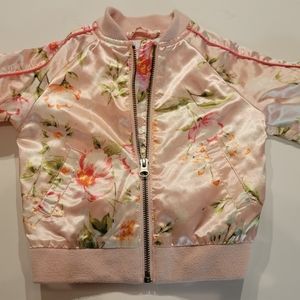 Cute girls floral bomber jacket